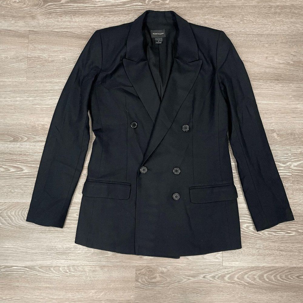 Club Monaco Black Double-Breasted Blazer